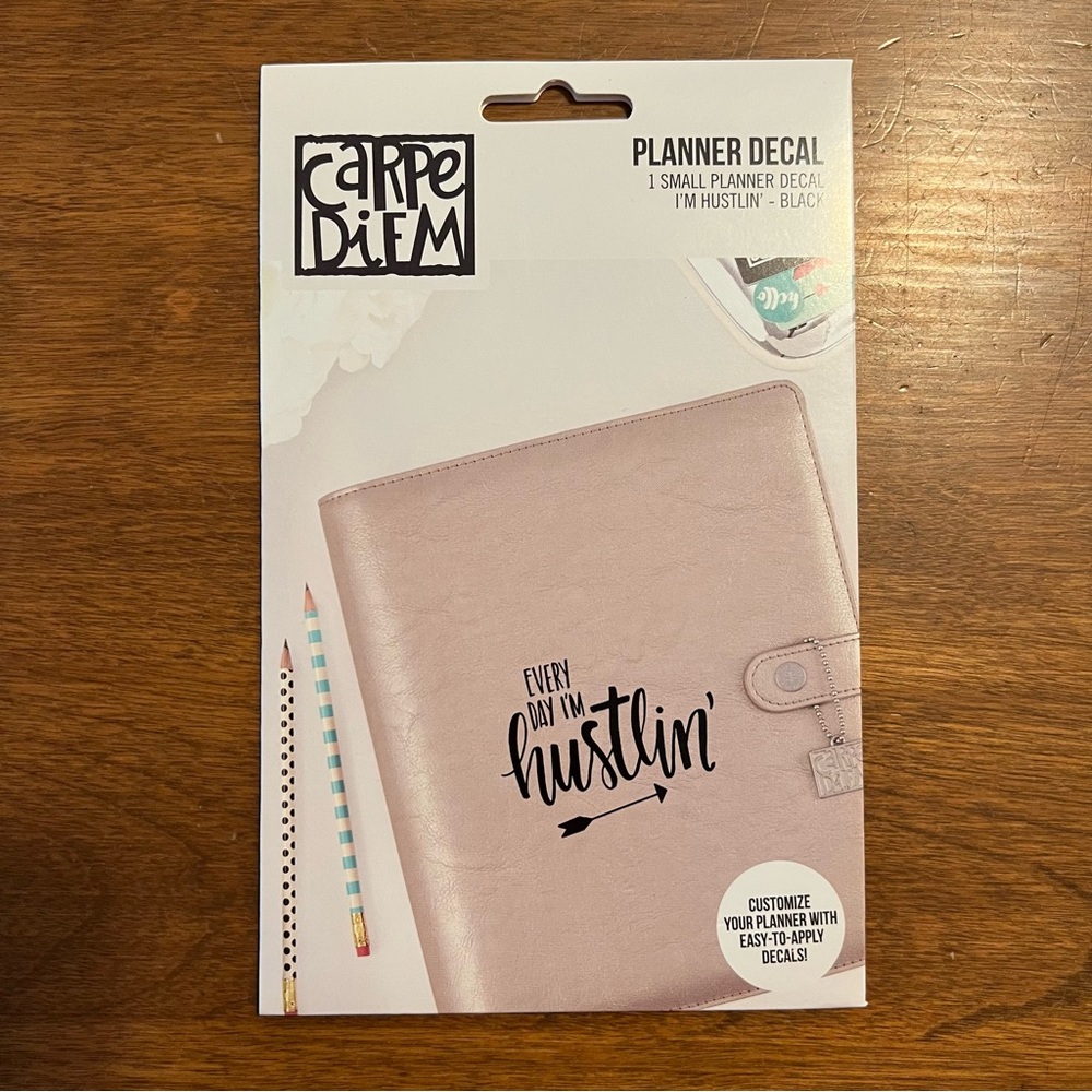 Hustlin' Planner Decal - Black